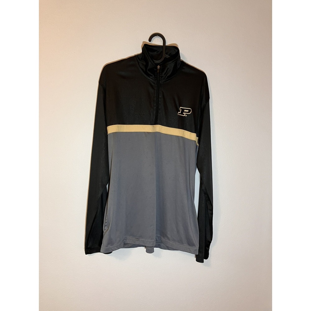 Pro Edge Purdue Boilermakers 1/4 Zip Jacket Pullover Mens Medium Gray Gold 38/40